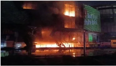 Panipat Mall Fire Destroys Eight Showrooms in Midnight Blaze