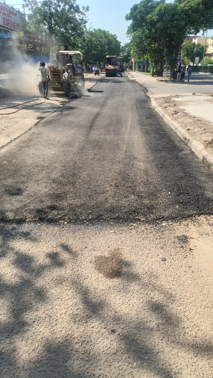 Panchkula Sector 14 Road Carpeting Starts To Fix Potholes